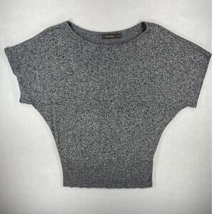 The Limited Womens Sweater Top Dolman Boatneck Grey Marled Wool Blend S